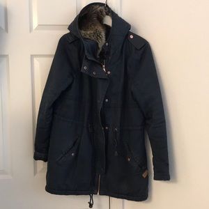 Blue parka coat!